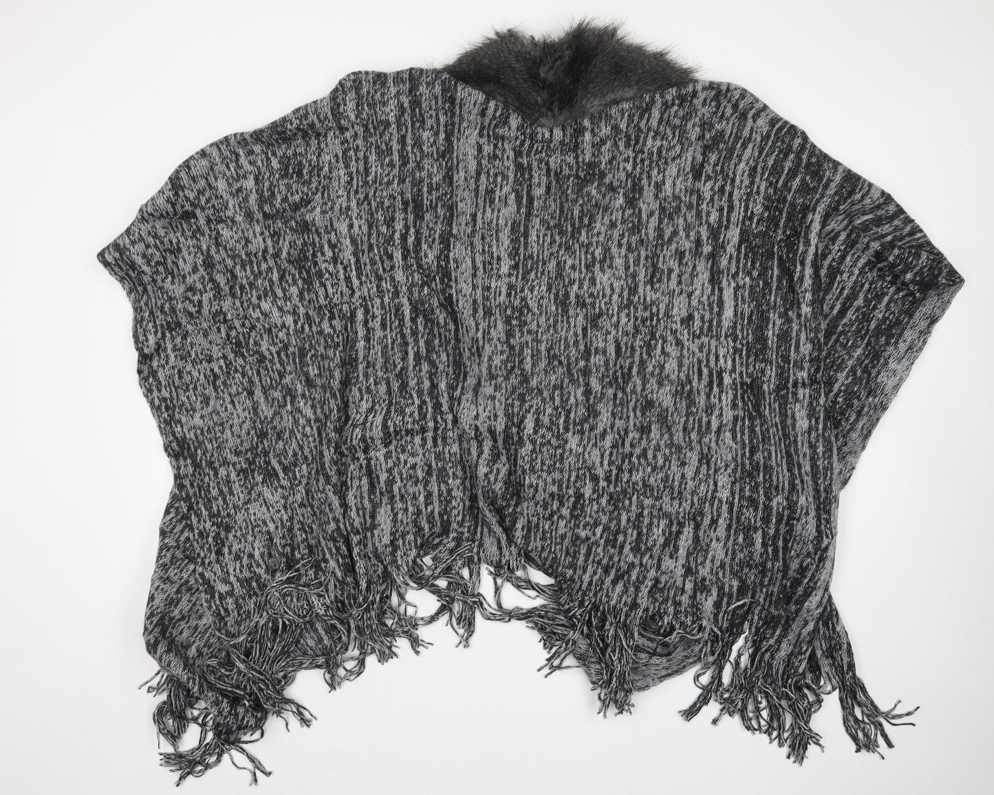 Preworn Womens Grey  Knit Cape Jumper One Size