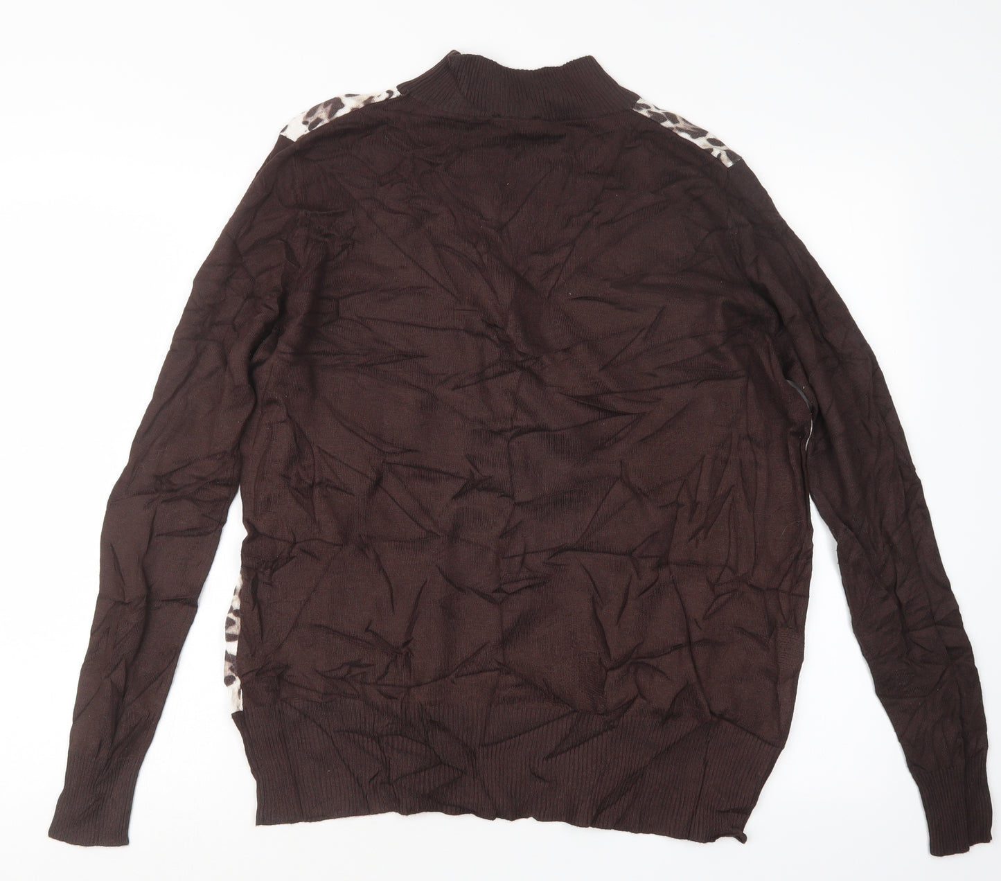 Casamia Womens Brown Animal Print Knit Pullover Jumper Size L