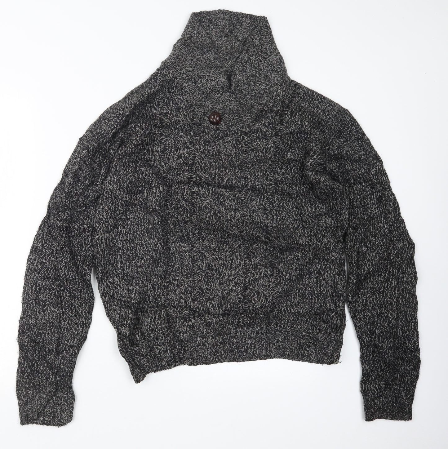Cedar Wood State Mens Grey  Knit Pullover Sweatshirt Size S