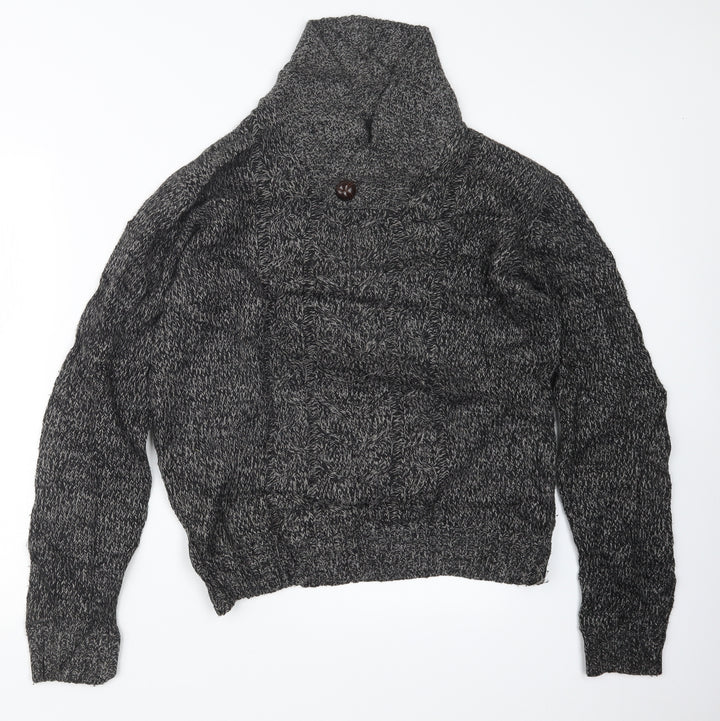 Cedar Wood State Mens Grey  Knit Pullover Sweatshirt Size S