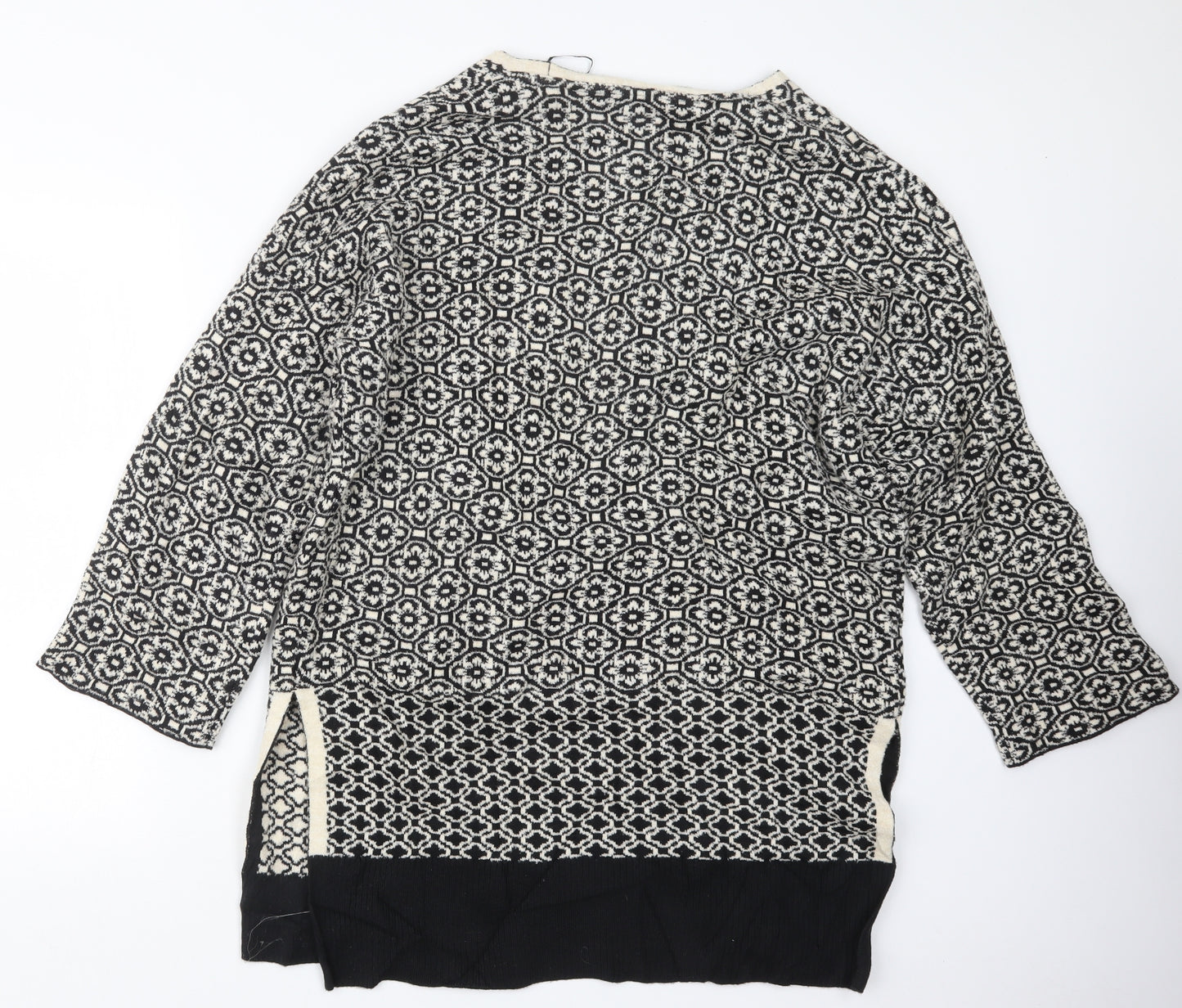 TU Womens Black Geometric Knit Cardigan Jumper Size L