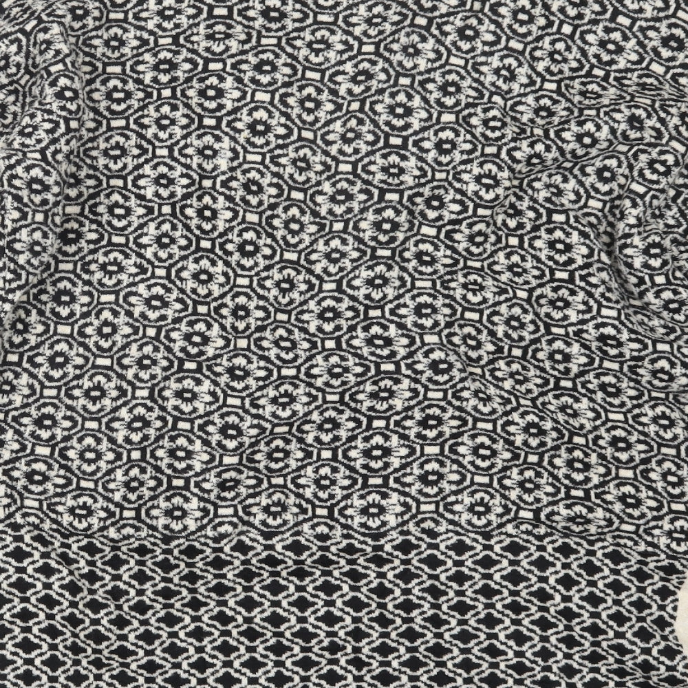 TU Womens Black Geometric Knit Cardigan Jumper Size L