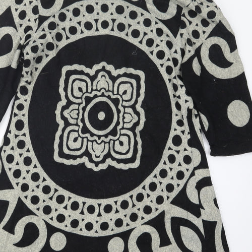 Stella Womens Black Geometric  Pullover Jumper Size L
