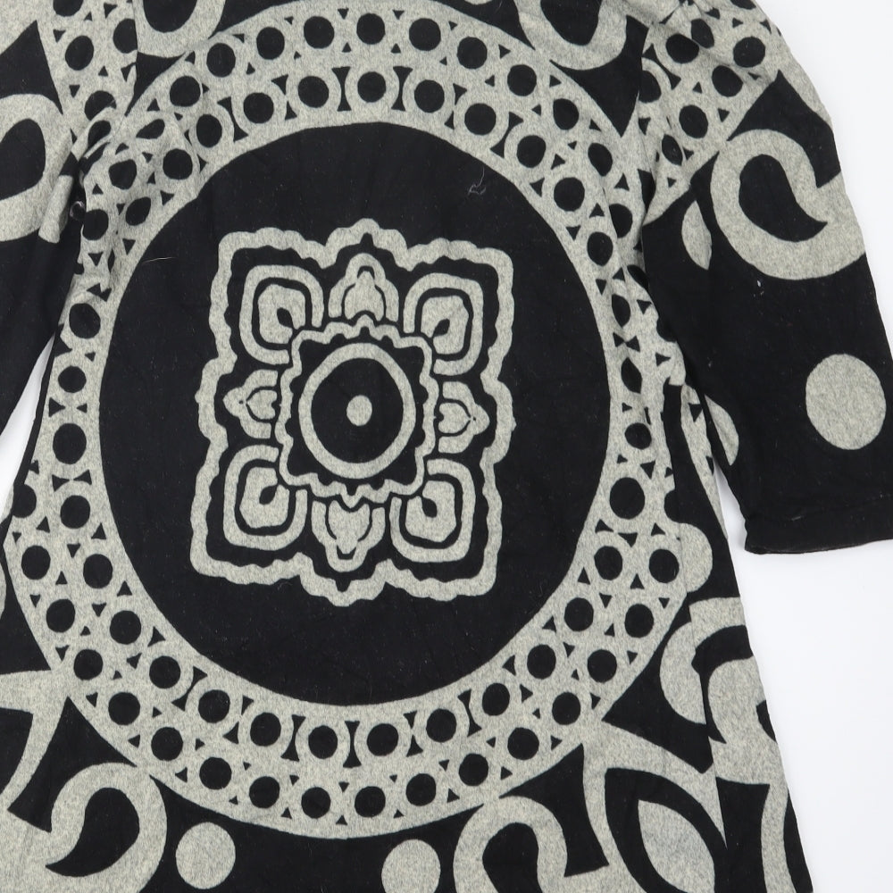 Stella Womens Black Geometric  Pullover Jumper Size L
