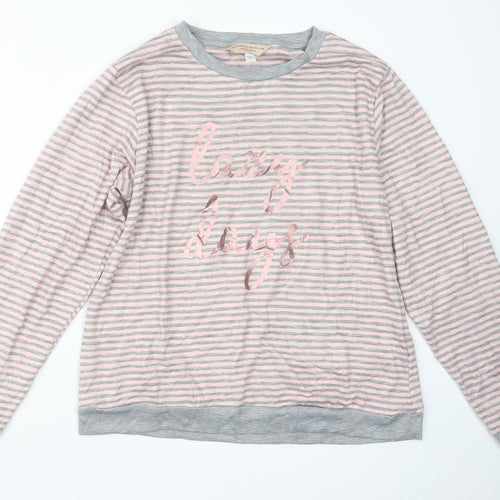 Dorothy Perkins Womens Pink Striped  Top Pyjama Top Size M
