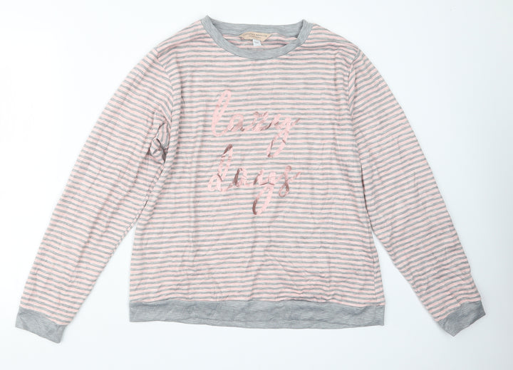 Dorothy Perkins Womens Pink Striped Top Pyjama Top Size M