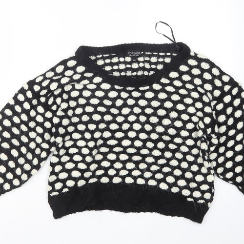 Topshop Womens Black  Knit Pullover Jumper Size 10