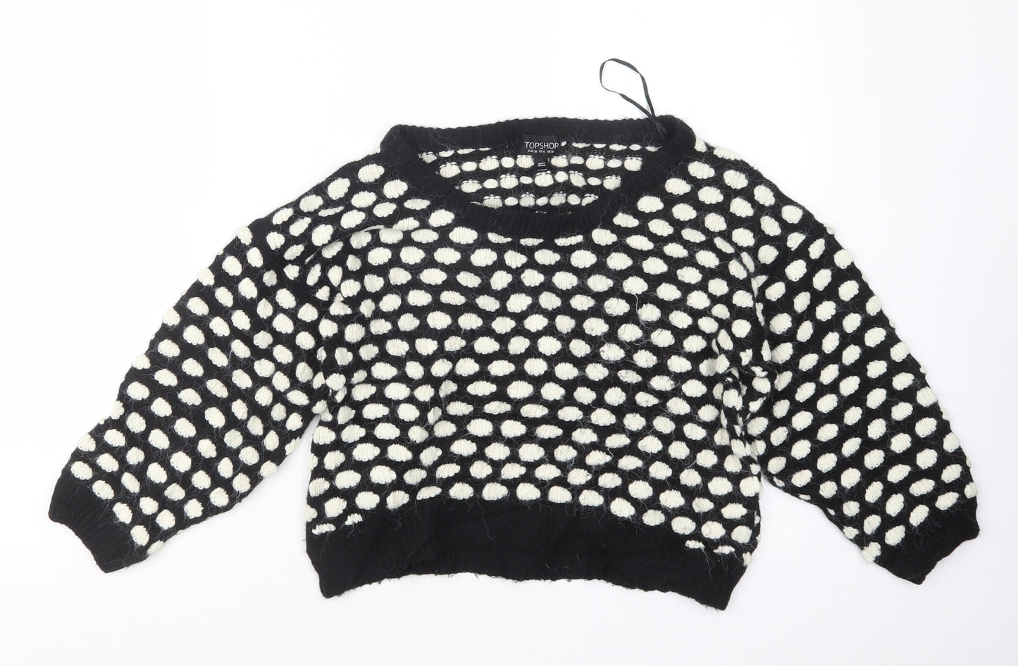 Topshop Womens Black  Knit Pullover Jumper Size 10