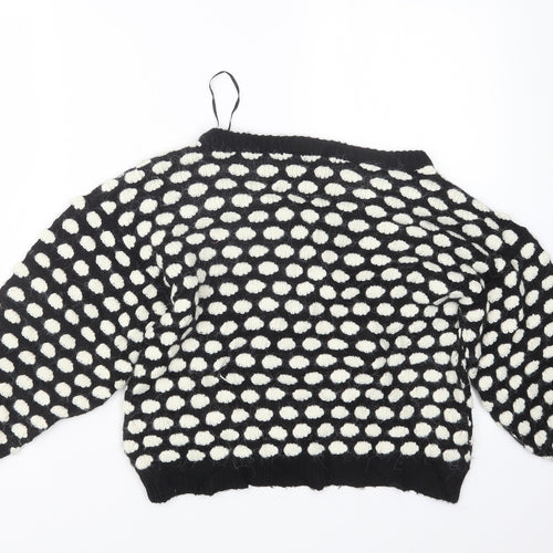 Topshop Womens Black  Knit Pullover Jumper Size 10