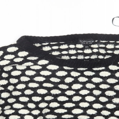 Topshop Womens Black  Knit Pullover Jumper Size 10
