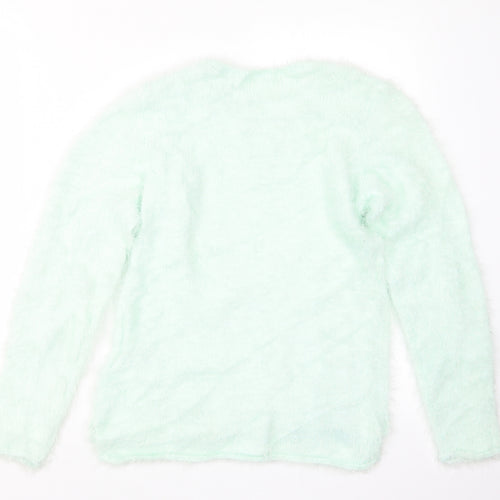 H&M Girls Green  Knit Pullover Jumper Size 11-12 Years  - Unicorn