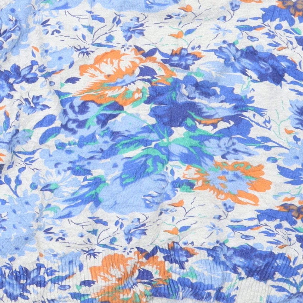 M&Co Womens Blue Floral  Pullover Jumper Size 18