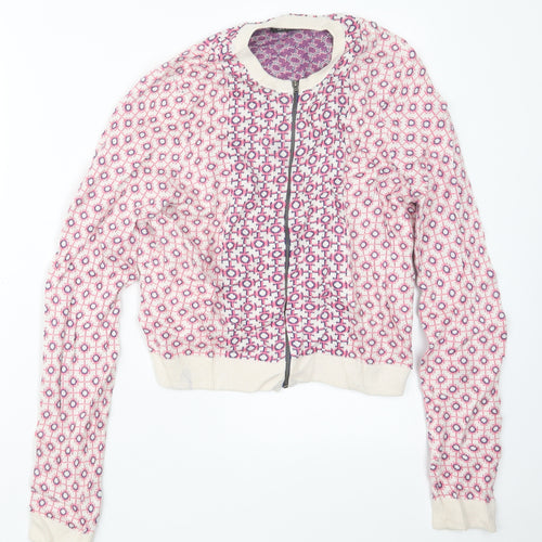 Topshop Womens Pink Geometric Knit Jacket  Size 8