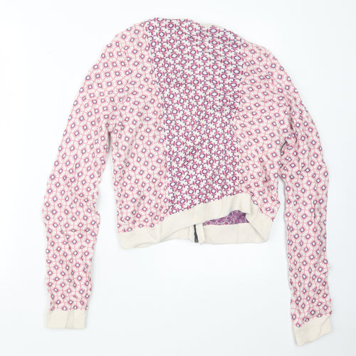 Topshop Womens Pink Geometric Knit Jacket  Size 8