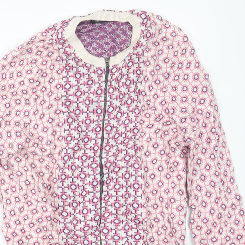 Topshop Womens Pink Geometric Knit Jacket  Size 8