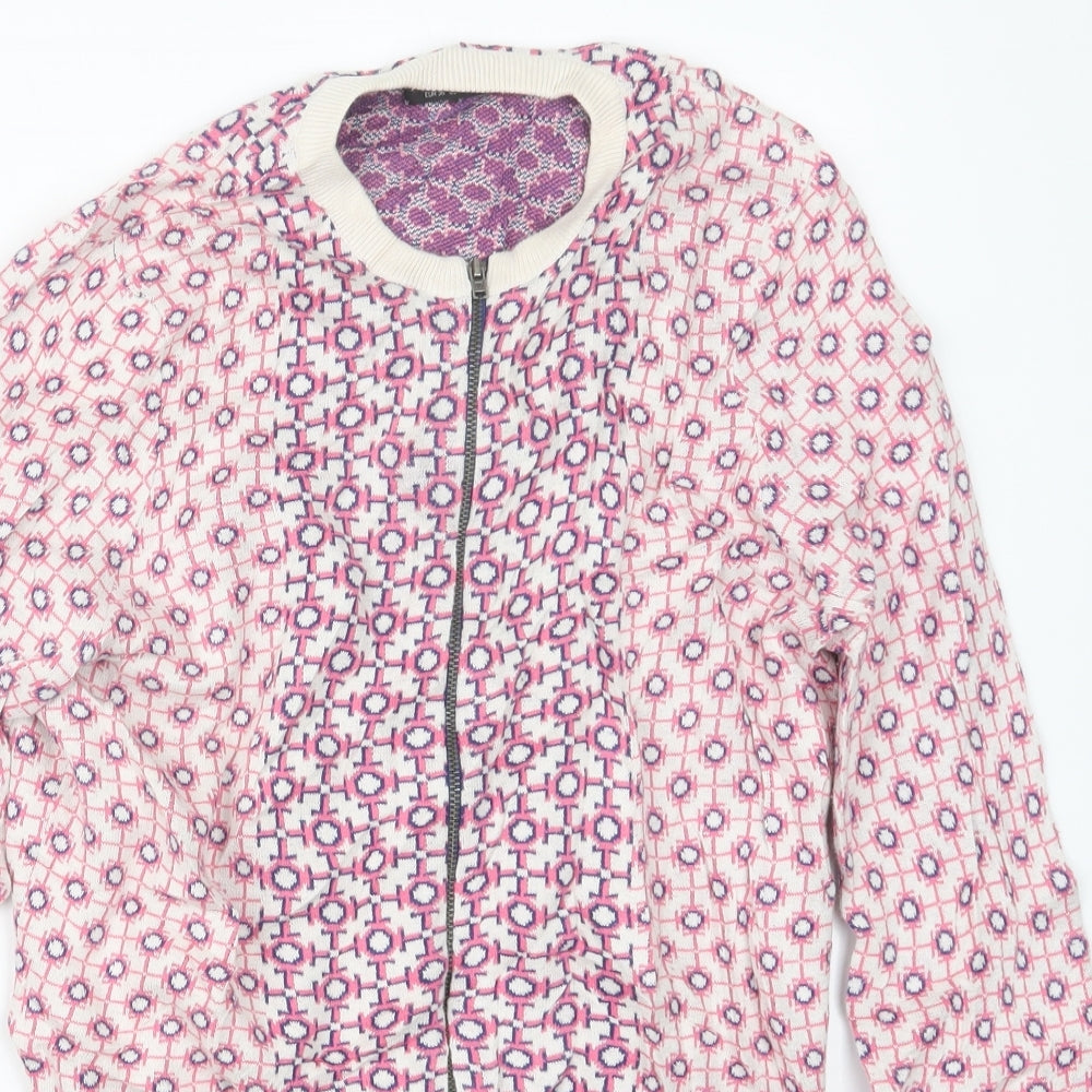 Topshop Womens Pink Geometric Knit Jacket  Size 8