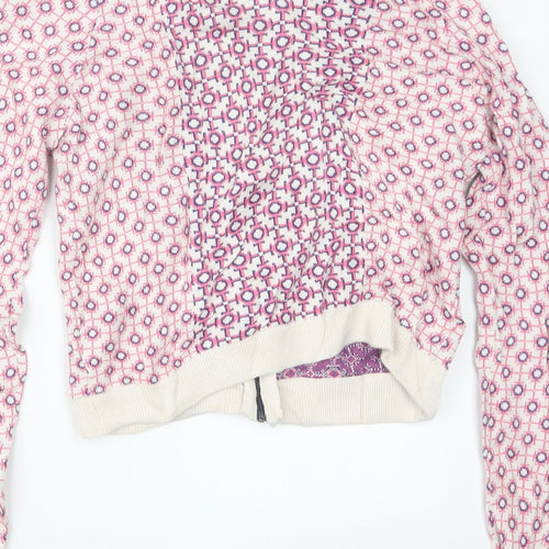 Topshop Womens Pink Geometric Knit Jacket  Size 8