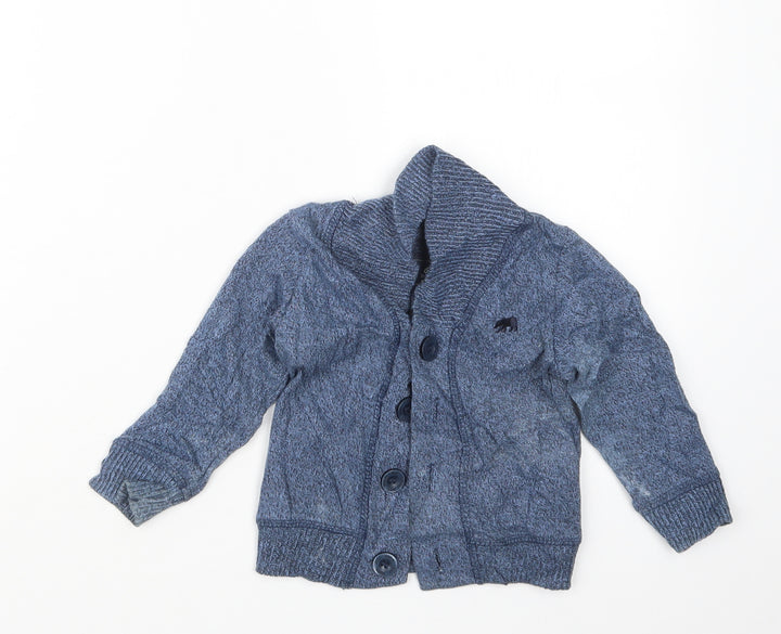 Rebel Boys Blue  Knit Cardigan Jumper Size 12-18 Months