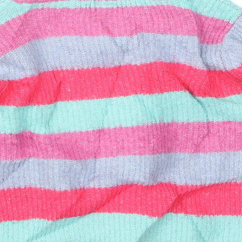 TU Girls Pink Striped Knit Pullover Jumper Size 18-24 Months