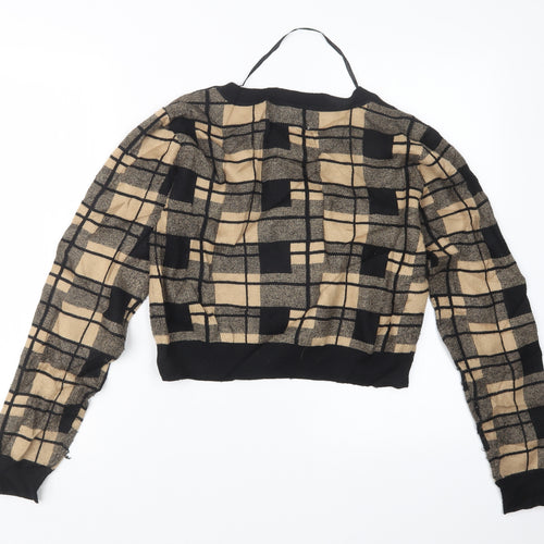 Primark Womens Beige Check Knit Pullover Jumper Size 12