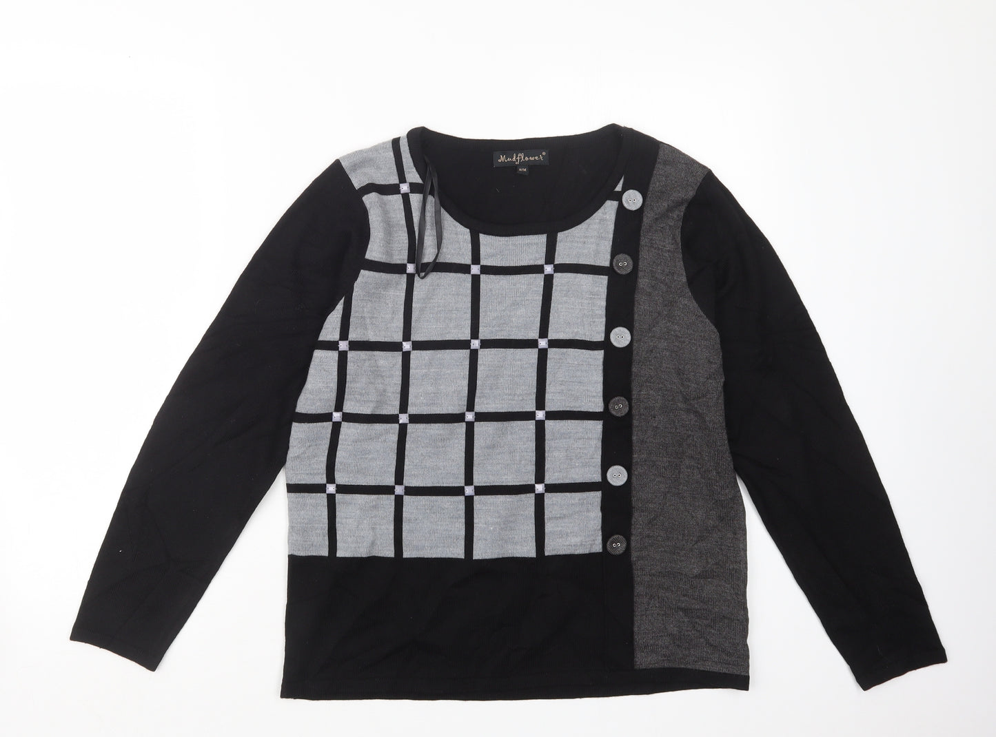 MUDFLOWER Womens Black  Knit Pullover Jumper Size S