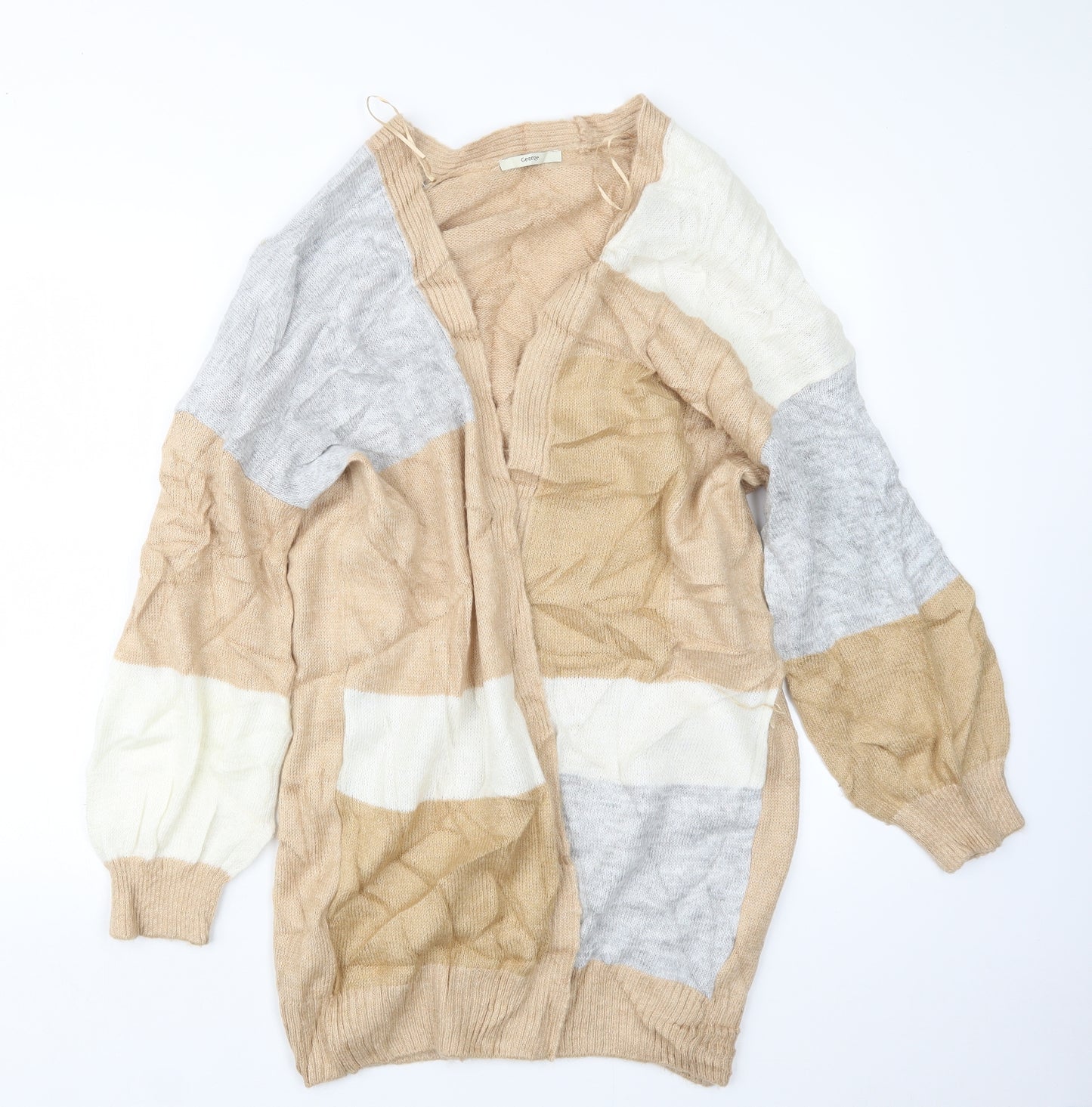 George Womens Beige  Knit Cardigan Jumper Size M