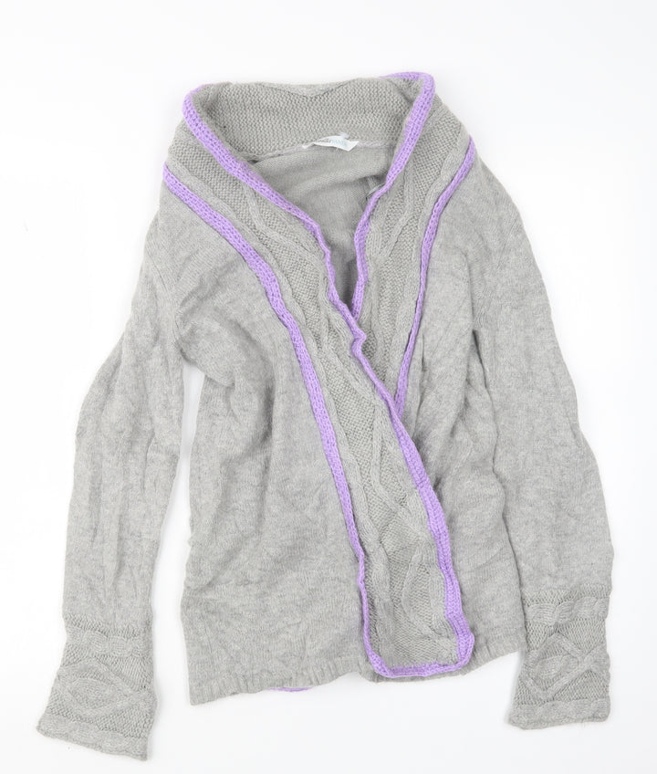 BHS Womens Grey Knit Cardigan Jumper Size 14