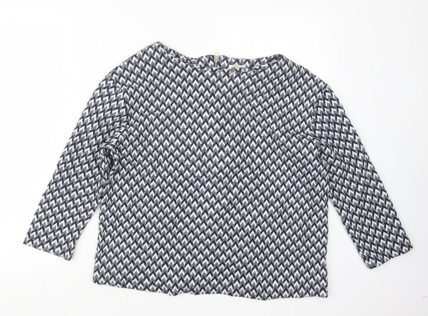 River Island Womens Blue Geometric  Basic Blouse Size 10