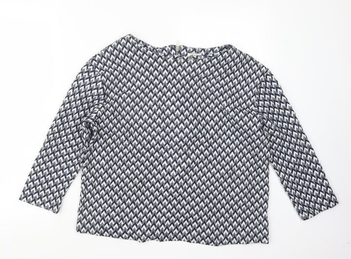 River Island Womens Blue Geometric  Basic Blouse Size 10