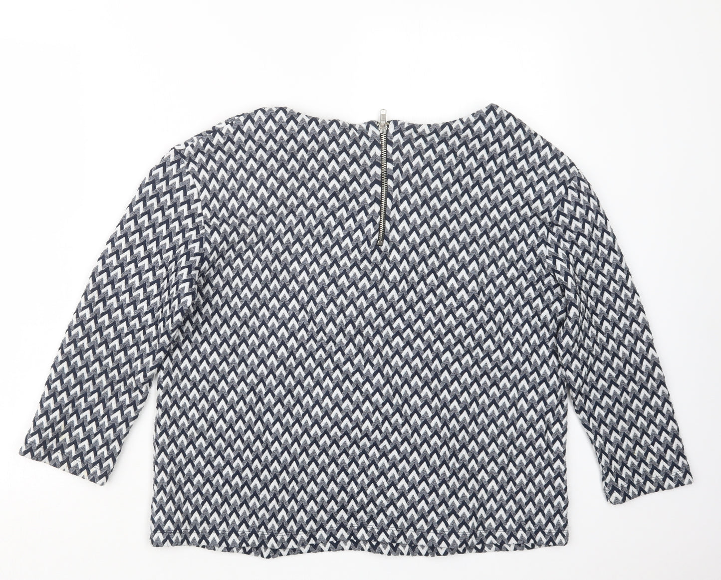 River Island Womens Blue Geometric  Basic Blouse Size 10