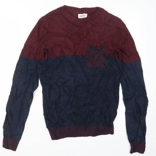 Your Turn Mens Blue  Knit Pullover Jumper Size S