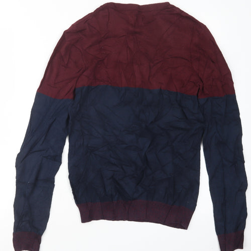 Your Turn Mens Blue  Knit Pullover Jumper Size S