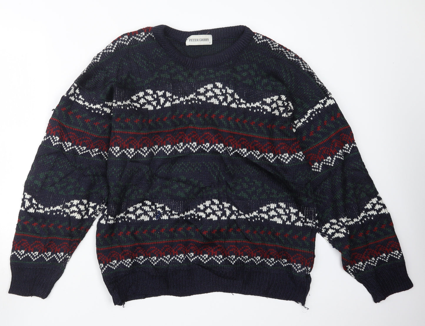 Peter Gribby Mens Blue  Knit Pullover Jumper Size M