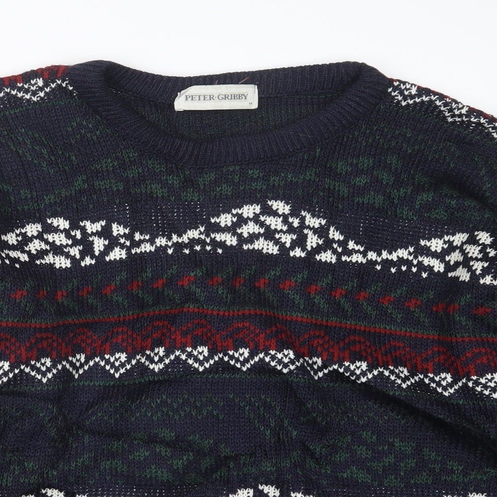 Peter Gribby Mens Blue  Knit Pullover Jumper Size M