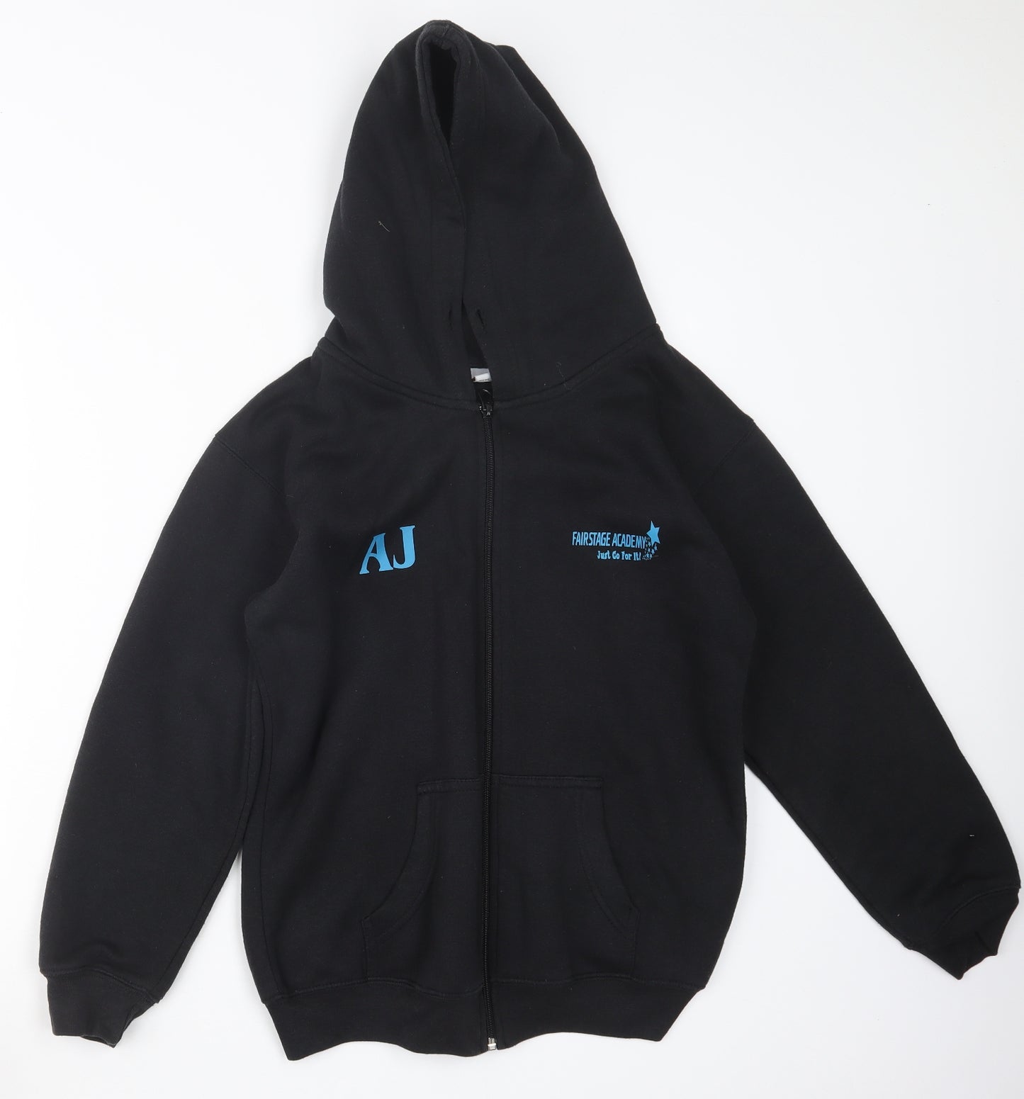 SSS Boys Black   Full Zip Hoodie Size 13 Years