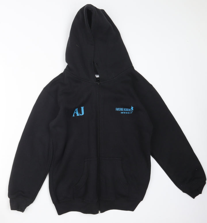 SSS Boys Black   Full Zip Hoodie Size 13 Years