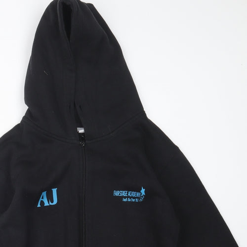 SSS Boys Black   Full Zip Hoodie Size 13 Years
