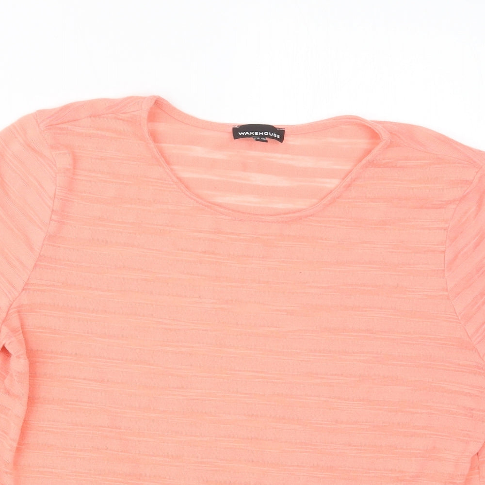 Warehouse Womens Orange   Basic T-Shirt Size 10