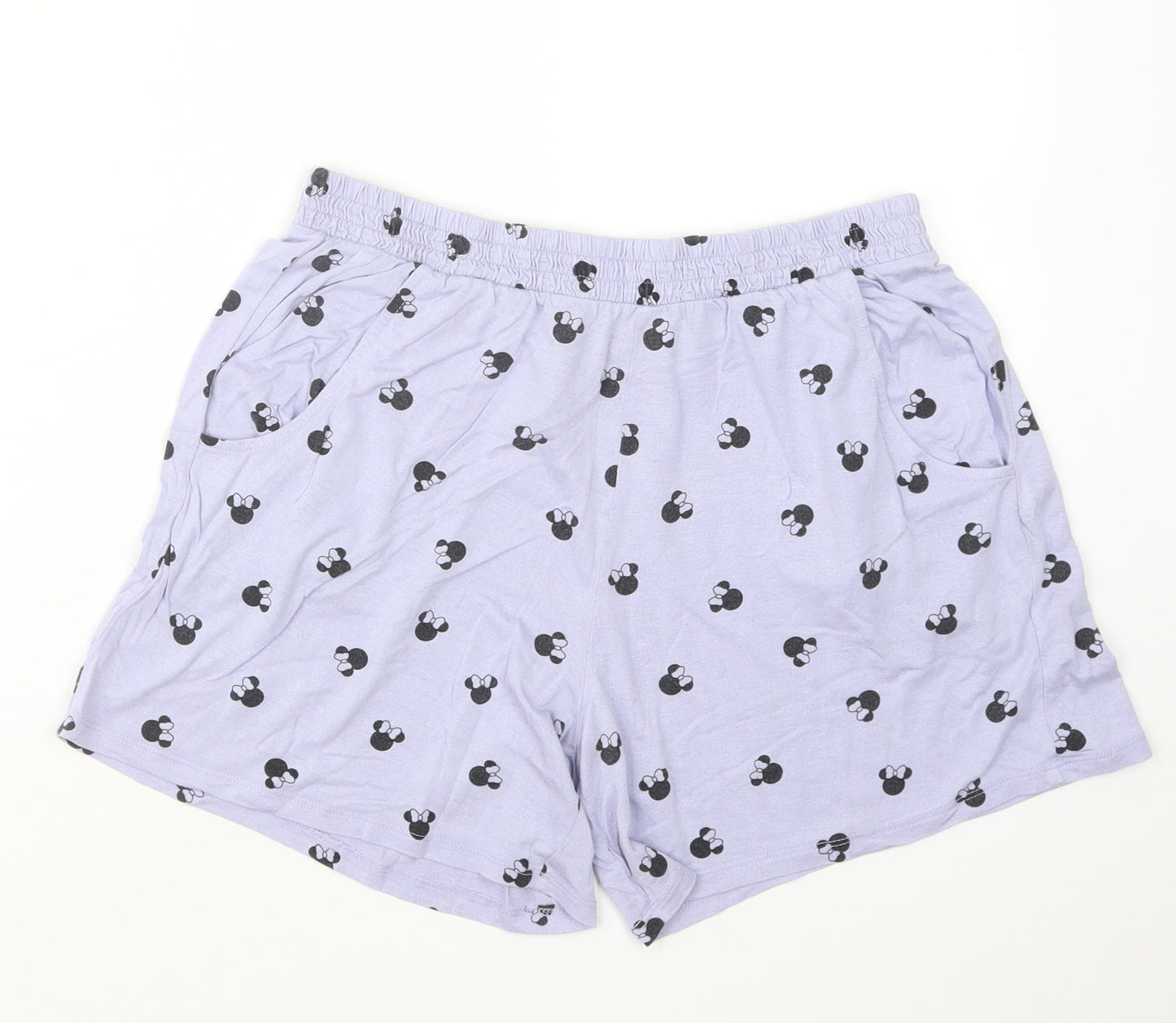Disney Womens Blue Geometric  Capri Sleep Shorts Size M  - Minnie Mouse