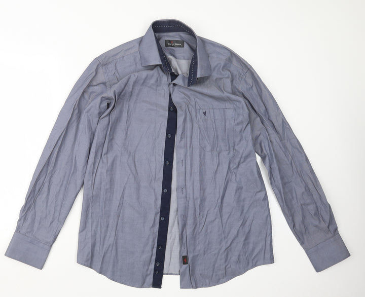 Daniel Bessi Mens Blue    Button-Up Size M