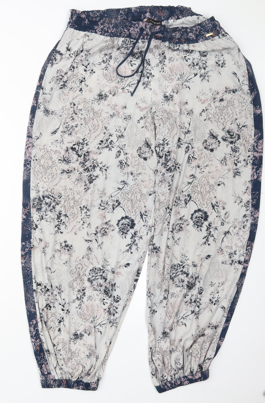 Autograph Womens Blue Floral  Capri Pyjama Pants Size 16