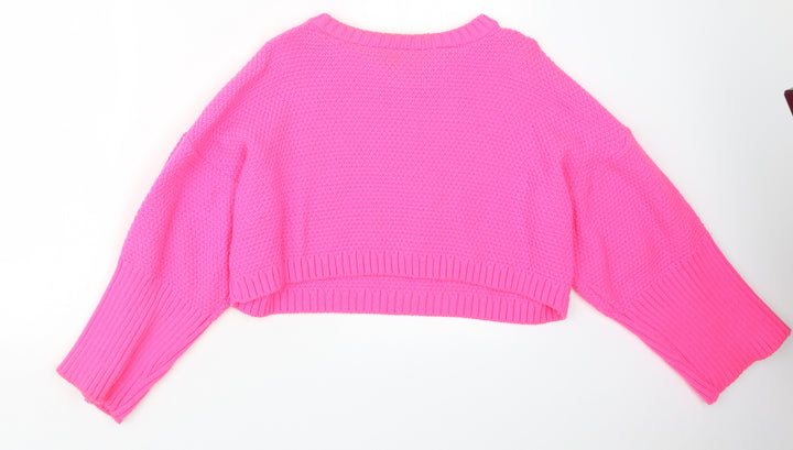 I SAW IT FIRST Womens Pink Knit Pullover Jumper Size S