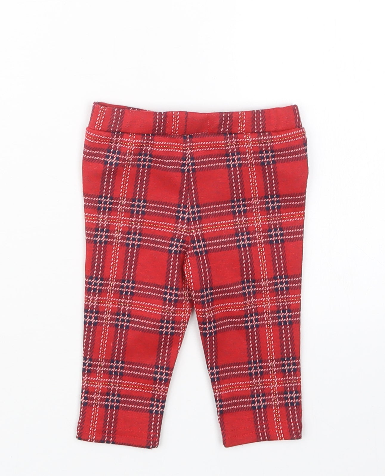 Primark Girls Red Check  Capri Trousers Size 0-3 Months