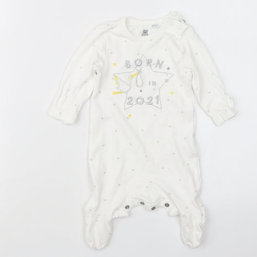 Blue Zoo Baby White Geometric  Babydoll One Piece Size Newborn