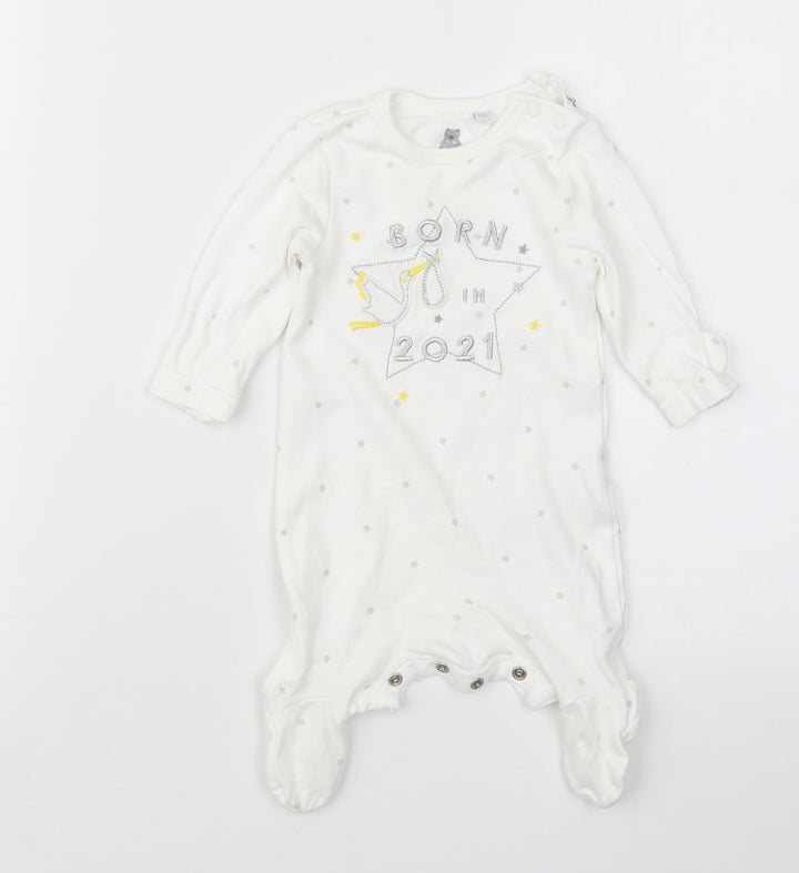 Blue Zoo Baby White Geometric Babydoll One Piece Size Newborn
