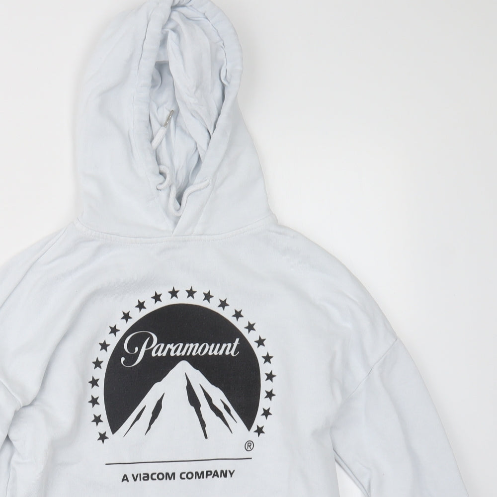 Paramount Mens White   Pullover Hoodie Size S