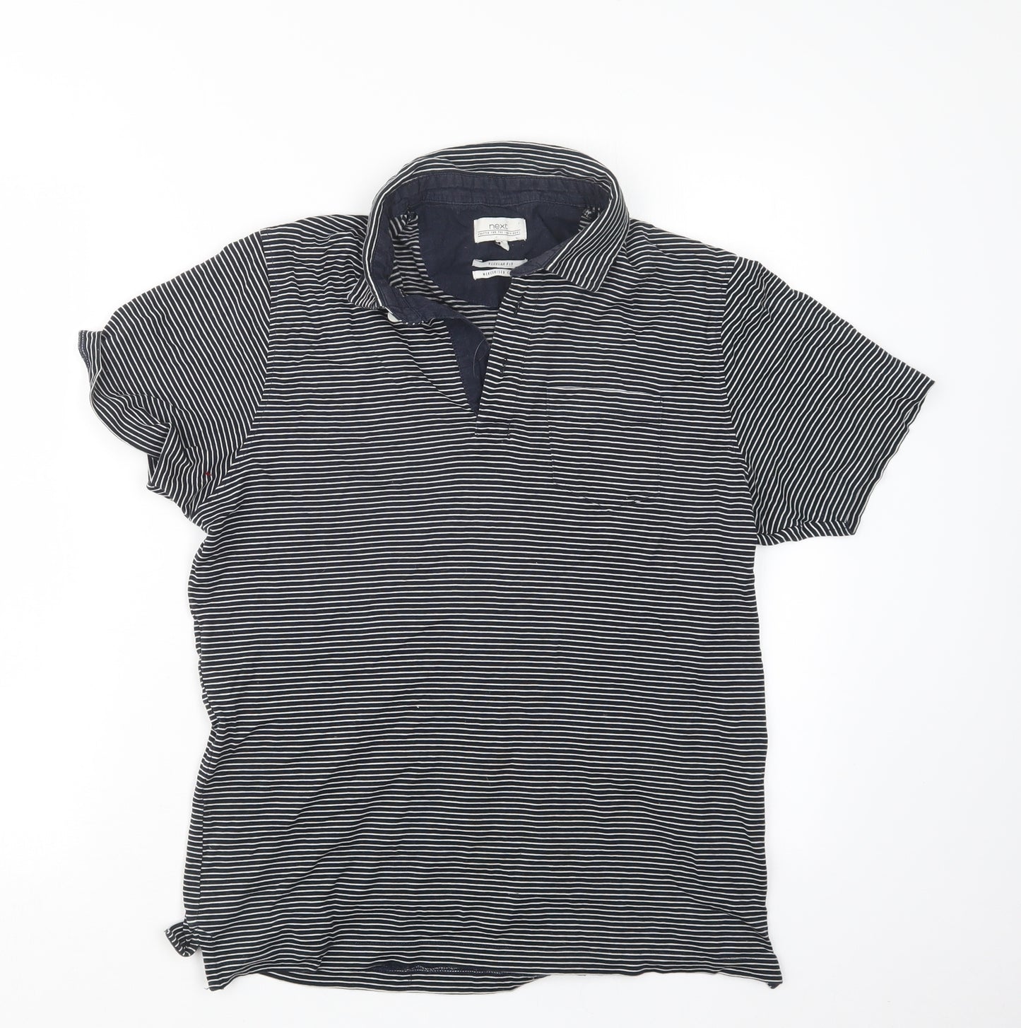 NEXT Mens Blue Striped   Polo Size S