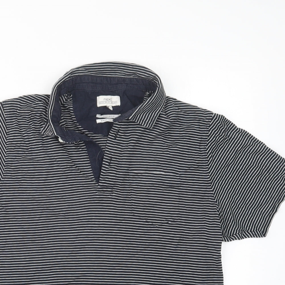 NEXT Mens Blue Striped   Polo Size S