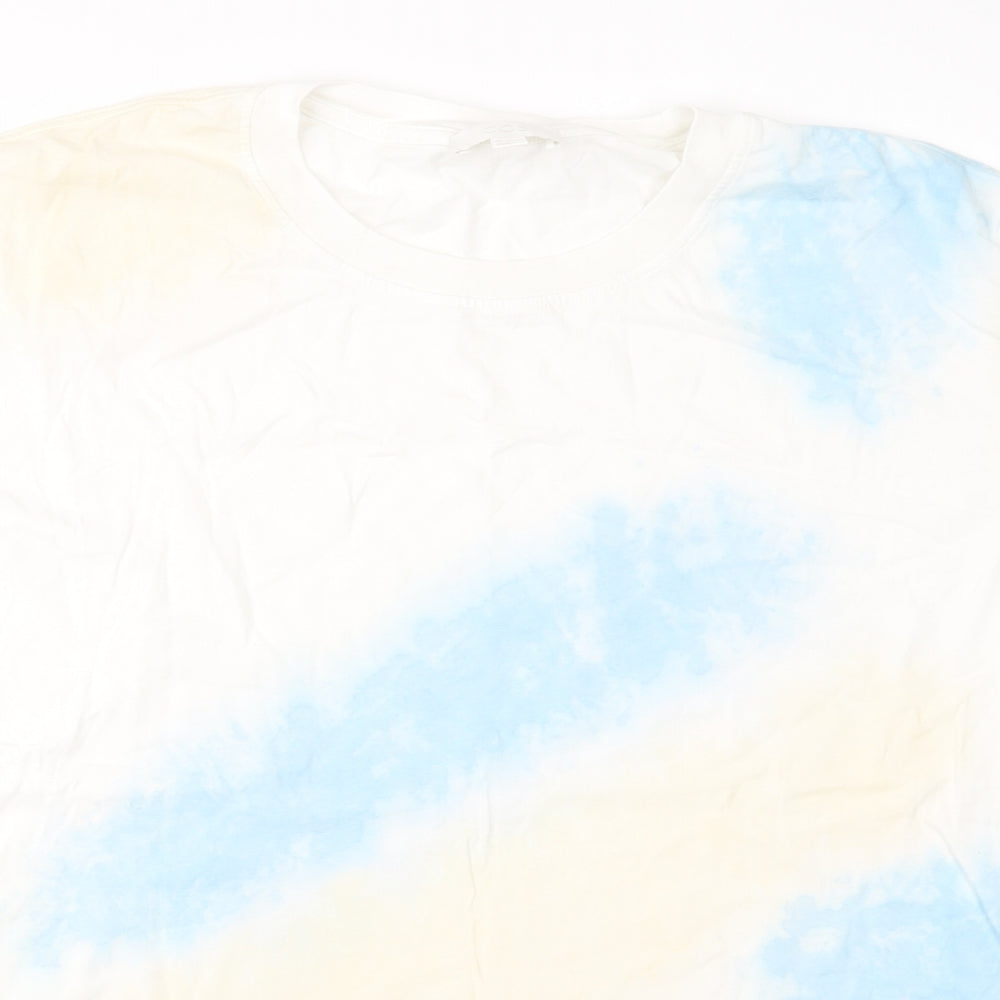 COS Mens Blue Geometric   T-Shirt Size L
