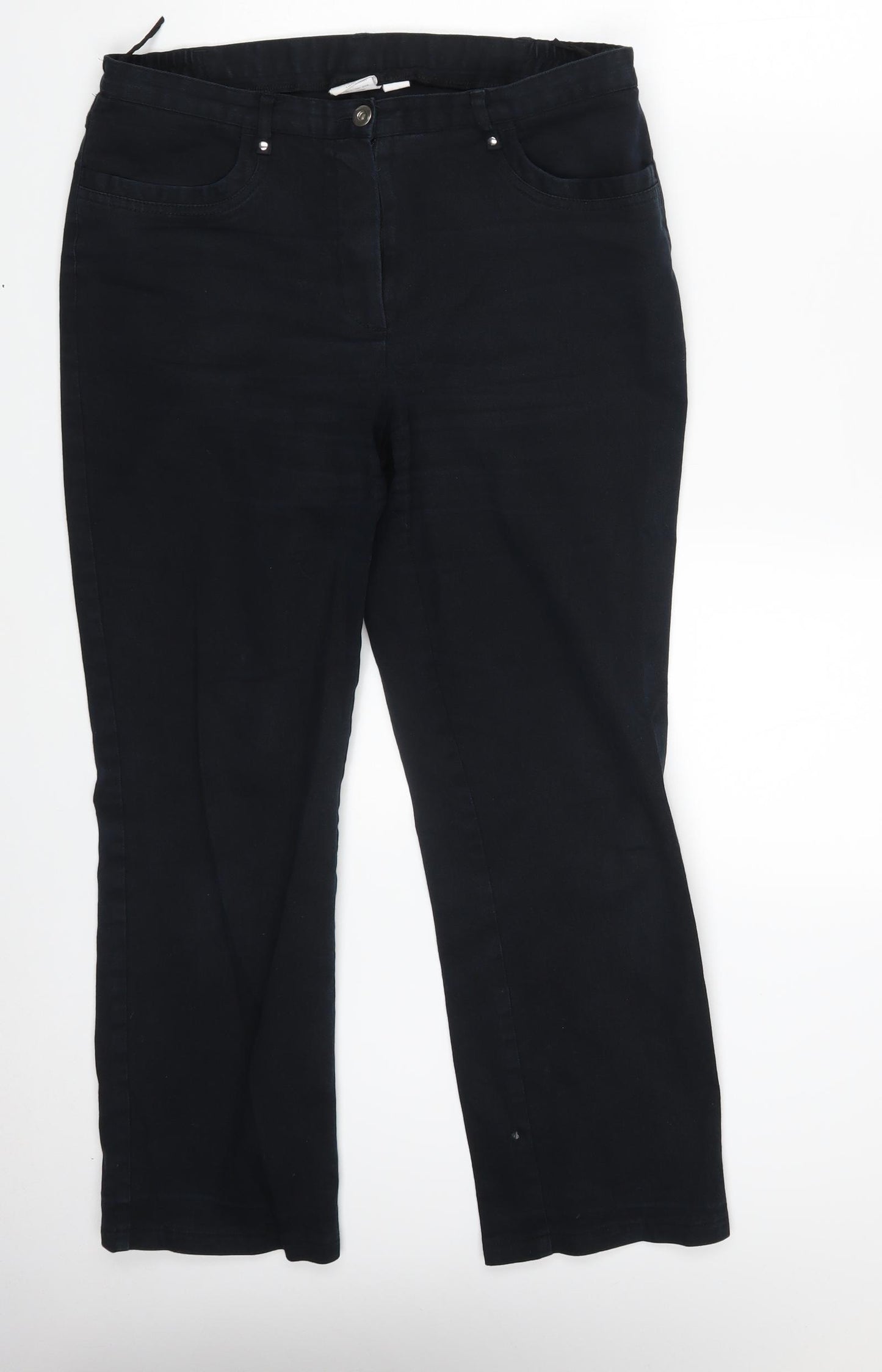 Preworn Womens Blue  Denim Cropped Jeans Size 32 in L27 in
